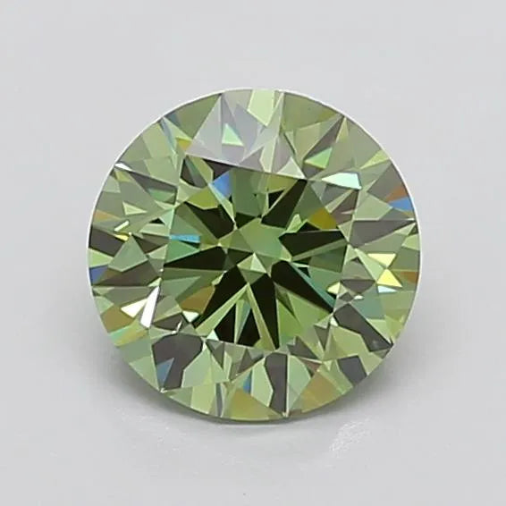 2.06ct Round Lab Grown Diamond (Colour Fancy Vivid Green, Clarity VS1, Cut ID, IGI Certified)