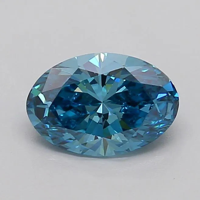 1.00ct Oval Lab Grown Diamond (Colour Fancy Vivid Blue, Clarity VVS2, IGI Certified)