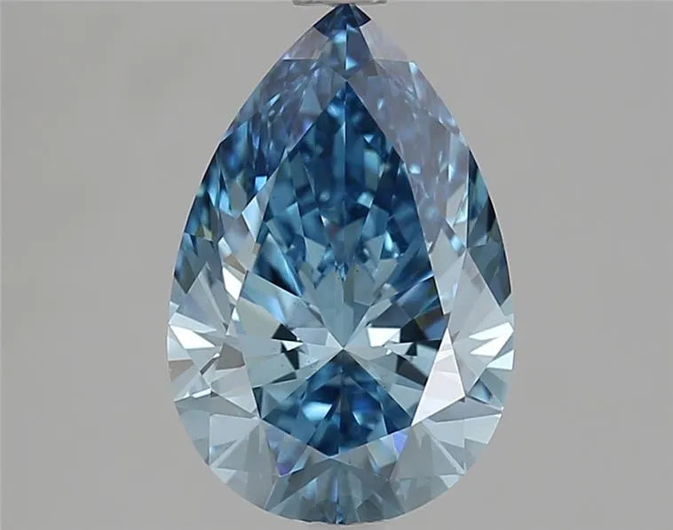 2.22ct Pear Lab Grown Diamond (Colour Fancy Vivid Blue, Clarity VS1, IGI Certified)