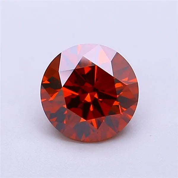 1.05ct Round Lab Grown Diamond (Colour Fancy Vivid Brownish Orange, Clarity VS2, Cut ID, IGI Certified)