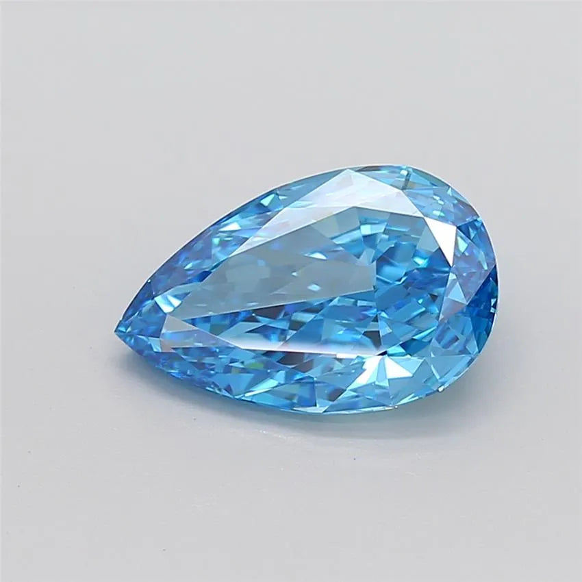 4.04ct Pear Lab Grown Diamond (Colour Fancy Vivid Blue, Clarity VVS2, IGI Certified)