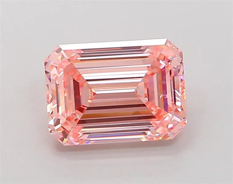 3.02ct Emerald Lab Grown Diamond (Colour Fancy Intense Pink, Clarity VS1, IGI Certified)