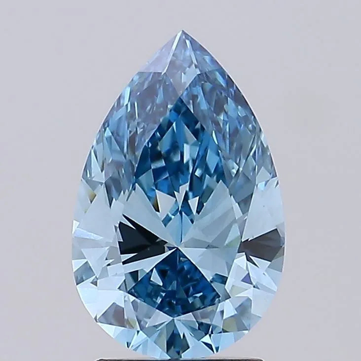 2.22ct Pear Lab Grown Diamond (Colour Fancy Vivid Blue, Clarity VS1, IGI Certified)
