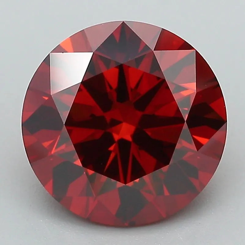 3.08ct Round Lab Grown Diamond (Colour Fancy Deep Orange, Clarity VVS2, Cut ID, IGI Certified)