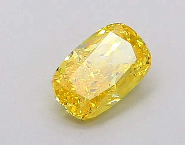 0.50ct Cushion brilliant Lab Grown Diamond (Colour Fancy Vivid Yellow, Clarity VS1, IGI Certified)