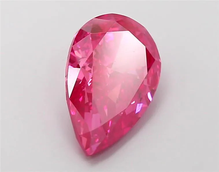 3.12ct Pear Lab Grown Diamond (Colour Fancy Vivid Pink, Clarity VS2, IGI Certified)