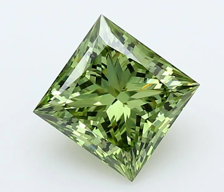 1.51ct Princess Lab Grown Diamond (Colour Fancy Vivid Green, Clarity VVS2, IGI Certified)