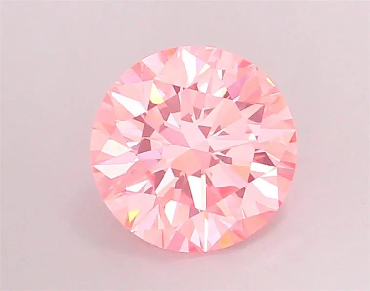 1.83ct Round Lab Grown Diamond (Colour Fancy Vivid Pink, Clarity VVS2, Cut EX, IGI Certified)