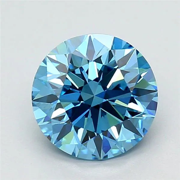 1.90ct Round Lab Grown Diamond (Colour Fancy Vivid Blue, Clarity VS1, Cut ID, IGI Certified)