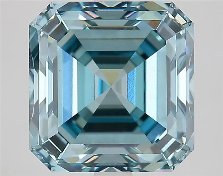 4.84ct Square emerald Lab Grown Diamond (Colour Fancy Intense Green Blue, Clarity VS1, IGI Certified)
