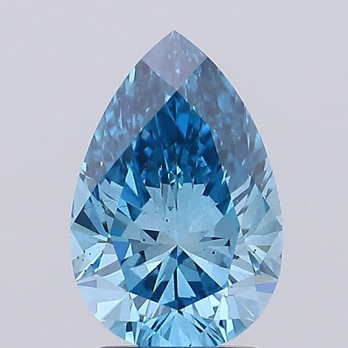 2.26ct Pear Lab Grown Diamond (Colour Fancy Vivid Blue, Clarity SI1, IGI Certified)