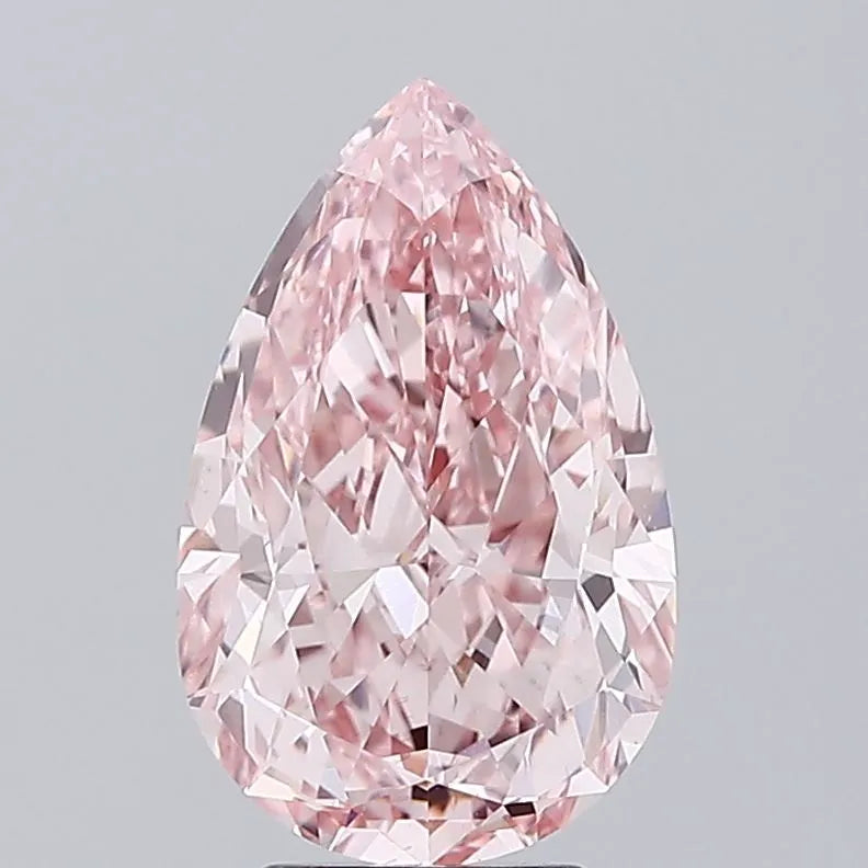3.87ct Pear Lab Grown Diamond (Colour Fancy Vivid Pink, Clarity VS1, IGI Certified)