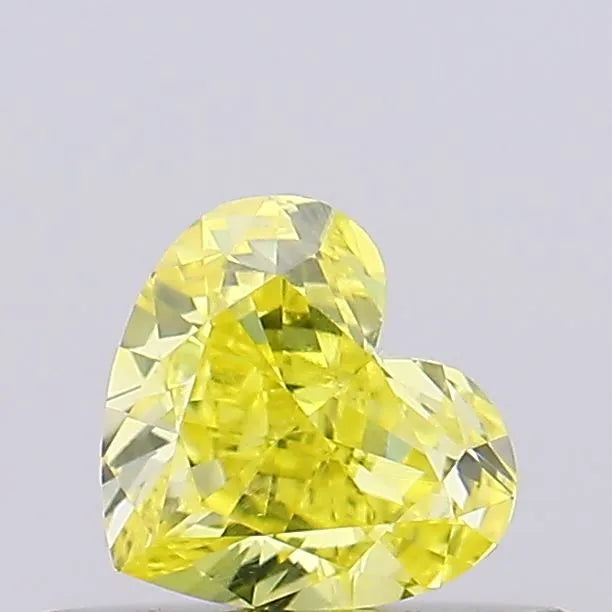 0.42ct Heart Lab Grown Diamond (Colour Fancy Vivid Yellow, Clarity VVS2, IGI Certified)