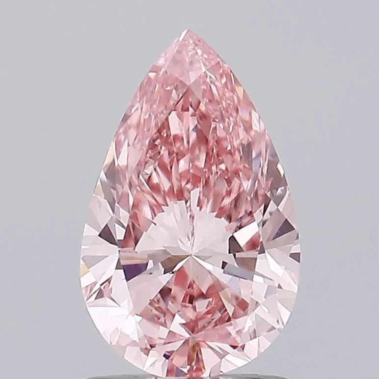1.38ct Pear Lab Grown Diamond (Colour Fancy Intense Pink, Clarity VS1, IGI Certified)