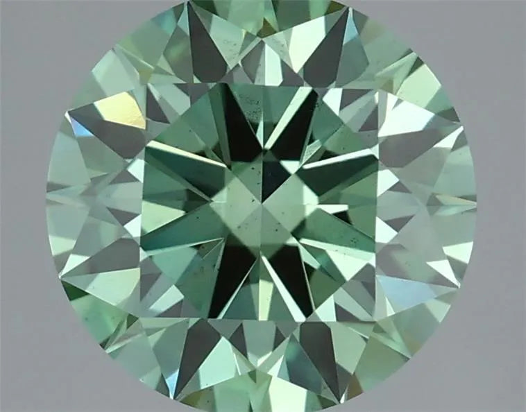 2.00ct Round Lab Grown Diamond (Colour Fancy Vivid Green, Clarity VS2, Cut ID, IGI Certified)