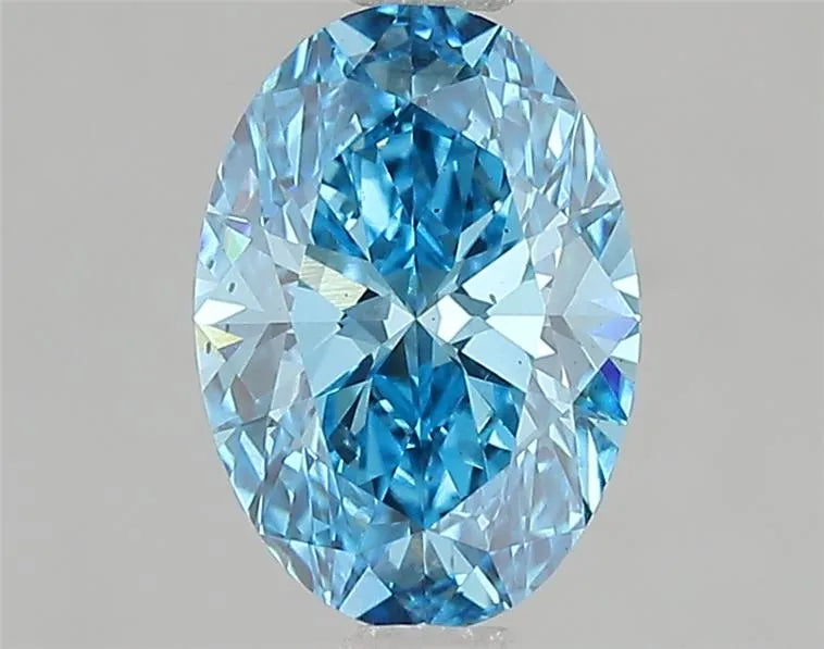 1.58ct Oval Lab Grown Diamond (Colour Fancy Vivid Blue, Clarity VS1, IGI Certified)