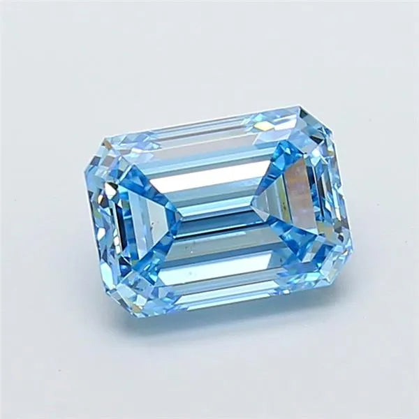 2.00ct Emerald Lab Grown Diamond (Colour Fancy Vivid Blue, Clarity VS2, IGI Certified)