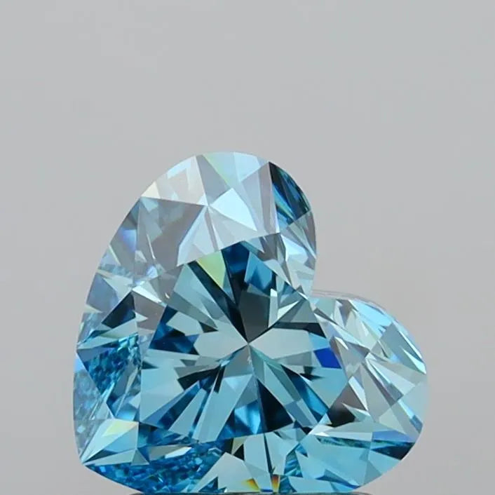 2.00ct Heart Lab Grown Diamond (Colour Fancy Vivid Blue, Clarity VVS2, IGI Certified)