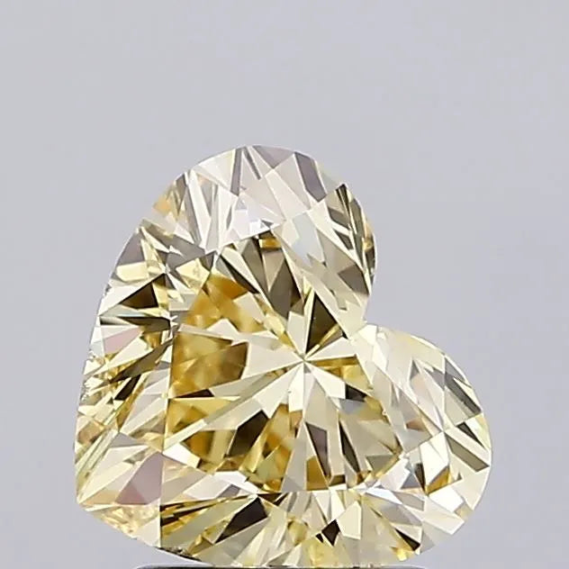2.00ct Heart Lab Grown Diamond (Colour Fancy Yellow, Clarity VS2, IGI Certified)