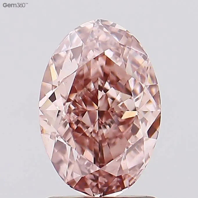2.00ct Oval Lab Grown Diamond (Colour Fancy Intense Brown Pink, Clarity VS1, IGI Certified)