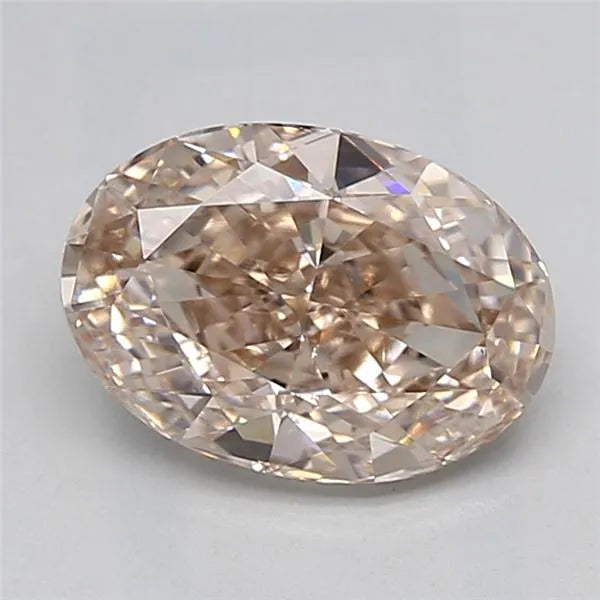 2.00ct Oval Lab Grown Diamond (Colour Fancy Light Brown, Clarity VS2, IGI Certified)