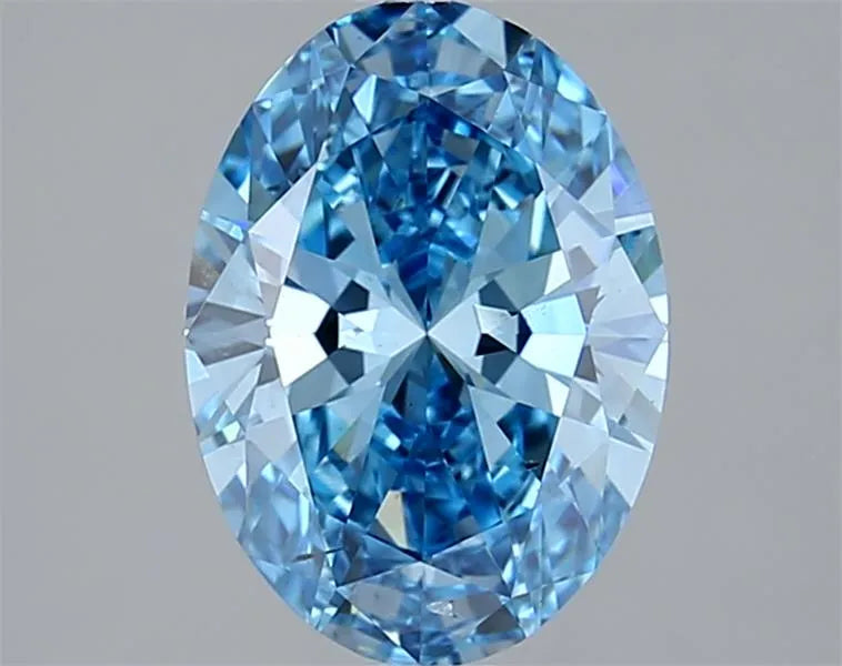 2.00ct Oval Lab Grown Diamond (Colour Fancy Vivid Blue, Clarity SI1, IGI Certified)