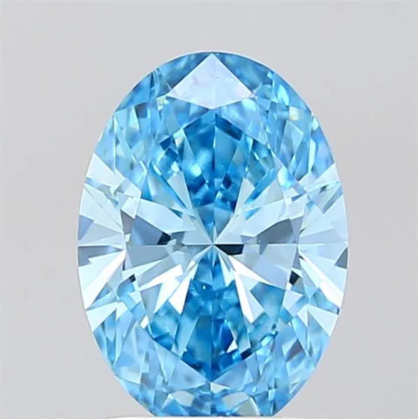 2.00ct Oval Lab Grown Diamond (Colour Fancy Vivid Blue, Clarity VS1, IGI Certified)