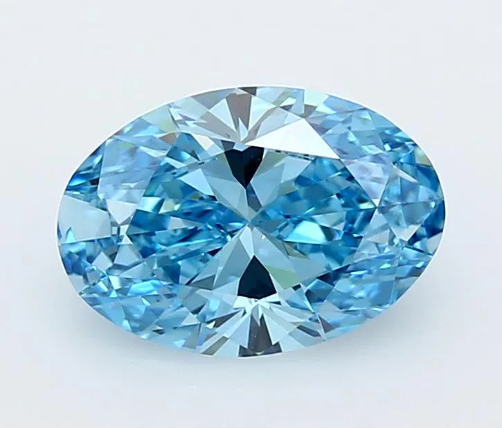 2.00ct Oval Lab Grown Diamond (Colour Fancy Vivid Blue, Clarity VVS1, IGI Certified)