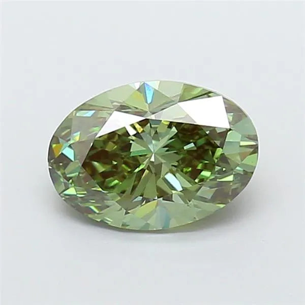 2.00ct Oval Lab Grown Diamond (Colour Fancy Vivid Green, Clarity VS1, IGI Certified)