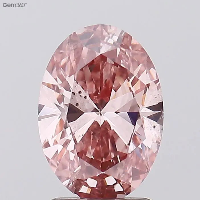 2.00ct Oval Lab Grown Diamond (Colour Fancy Vivid Pink, Clarity SI2, IGI Certified)