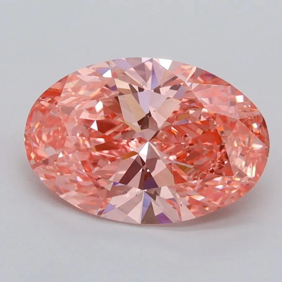 2.00ct Oval Lab Grown Diamond (Colour Fancy Vivid Pink, Clarity VVS2, IGI Certified)