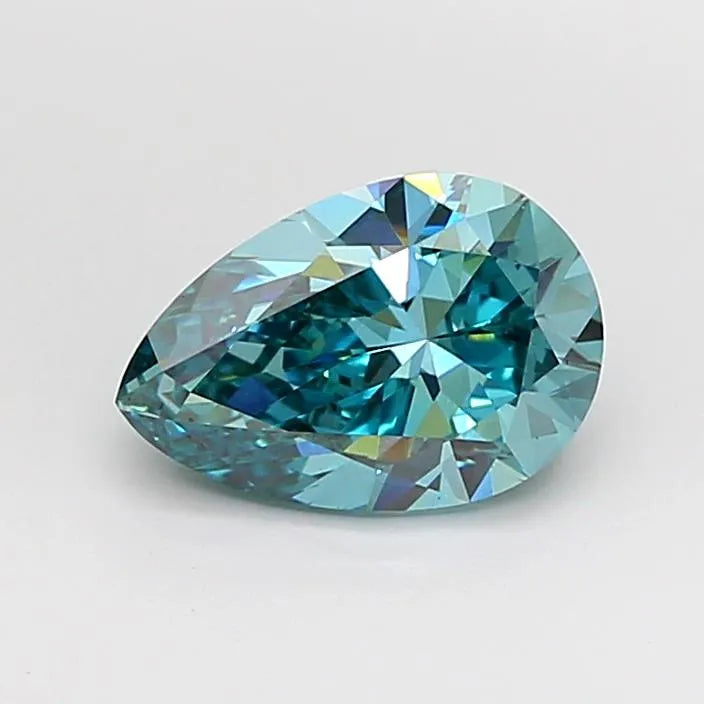 2.00ct Pear Lab Grown Diamond (Colour Fancy Vivid Green Blue, Clarity VVS2, IGI Certified)