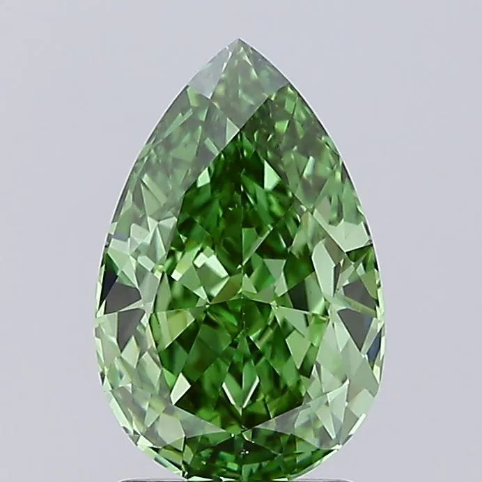 2.00ct Pear Lab Grown Diamond (Colour Fancy Vivid Green, Clarity VS1, IGI Certified)
