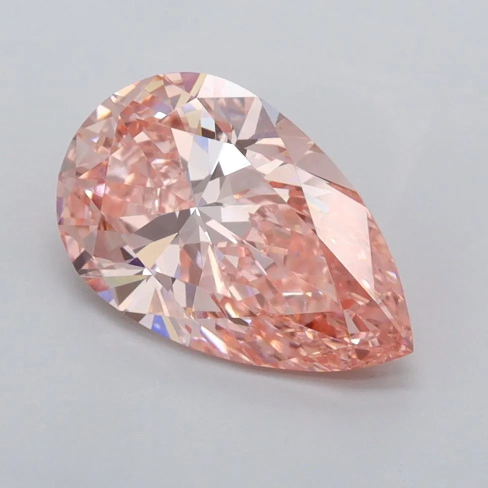 2.00ct Pear Lab Grown Diamond (Colour Fancy Vivid Pink, Clarity VVS2, IGI Certified)