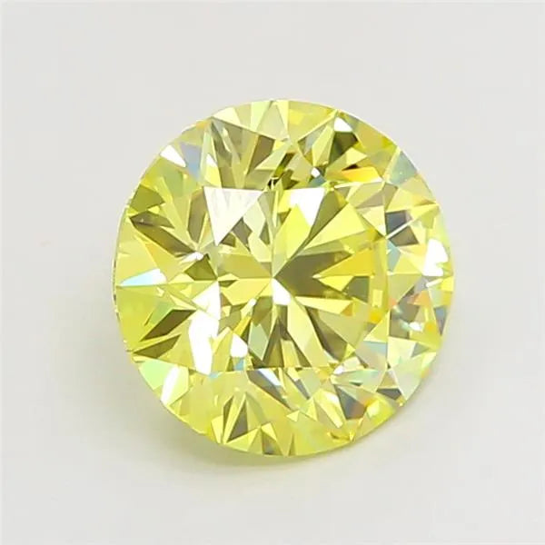 2.00ct Round Lab Grown Diamond (Colour Fancy Intense Yellow, Clarity VVS2, Cut ID, IGI Certified)
