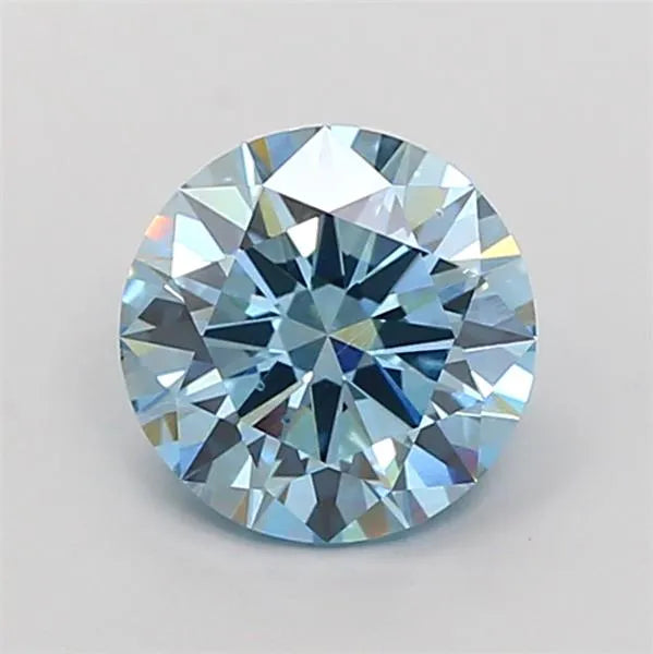 2.00ct Round Lab Grown Diamond (Colour Fancy Vivid Blue, Clarity VS2, Cut EX, IGI Certified)