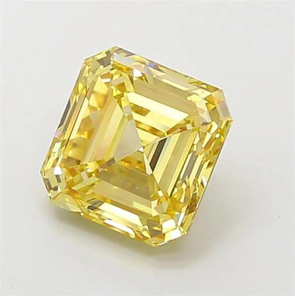 2.01ct Asscher Lab Grown Diamond (Colour Fancy Yellow, Clarity VS1, IGI Certified)