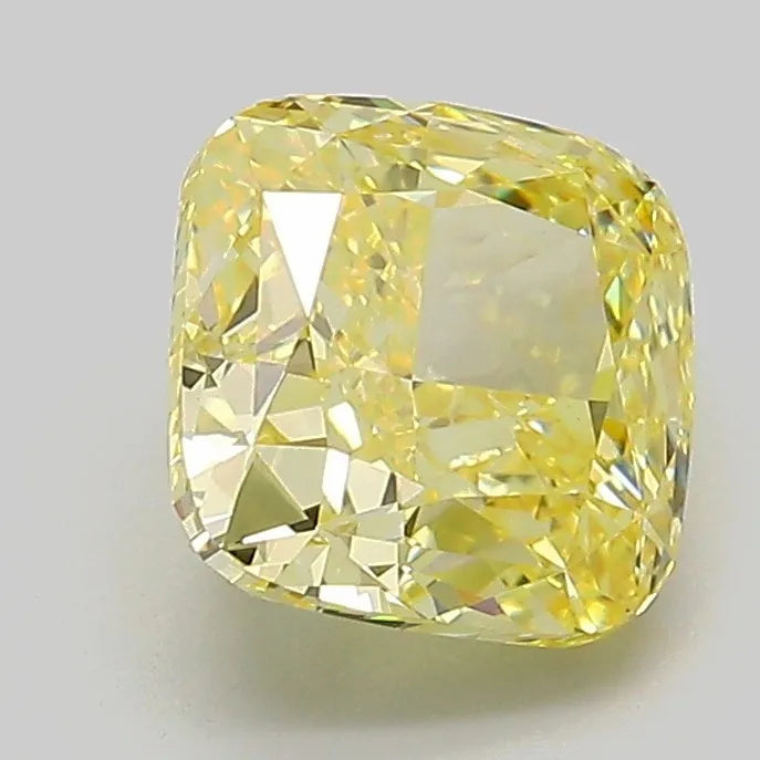 2.01ct Cushion modified Lab Grown Diamond (Colour Fancy Intense Yellow, Clarity VVS2, IGI Certified)