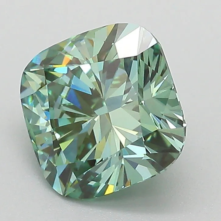 2.01ct Cushion modified Lab Grown Diamond (Colour Fancy Vivid Green, Clarity VS1, IGI Certified)