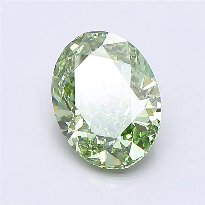 2.01ct Oval Lab Grown Diamond (Colour Fancy Vivid Green, Clarity VVS2, IGI Certified)