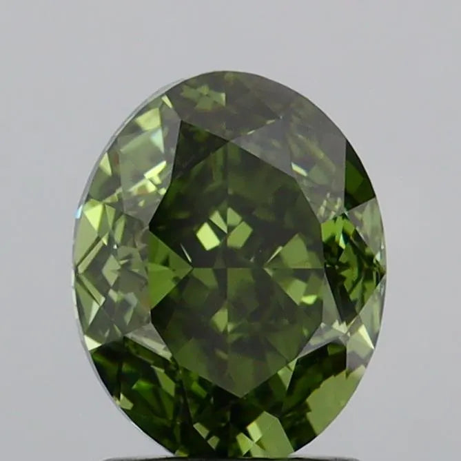 2.01ct Oval Lab Grown Diamond (Colour Fancy Vivid Green, Clarity VVS2, IGI Certified)