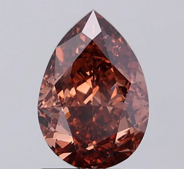 2.01ct Pear Lab Grown Diamond (Colour Fancy Brown, Clarity VVS2, IGI Certified)