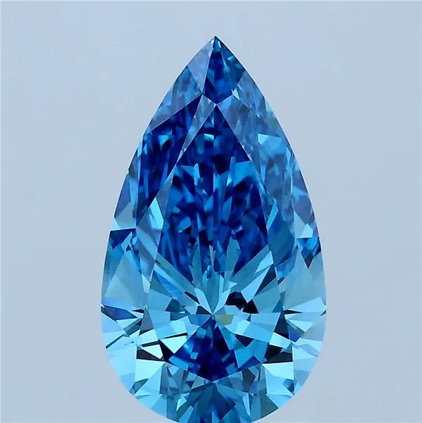 2.01ct Pear Lab Grown Diamond (Colour Fancy Vivid Blue, Clarity VVS2, IGI Certified)
