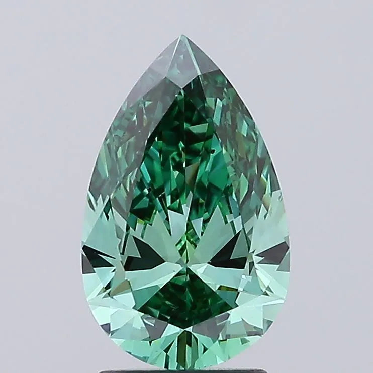 2.01ct Pear Lab Grown Diamond (Colour Fancy Vivid Green, Clarity VS2, IGI Certified)