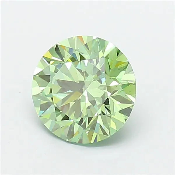 2.01ct Round Lab Grown Diamond (Colour Fancy Vivid Green, Clarity VS2, Cut ID, IGI Certified)