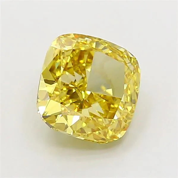 2.02ct Cushion modified Lab Grown Diamond (Colour Fancy Intense Yellow, Clarity VVS2, IGI Certified)