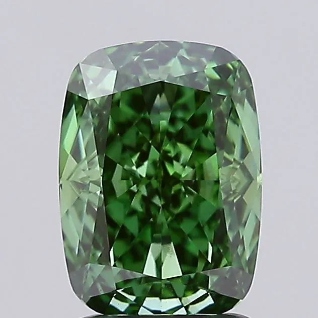 2.02ct Cushion modified Lab Grown Diamond (Colour Fancy Vivid Green, Clarity VS1, IGI Certified)