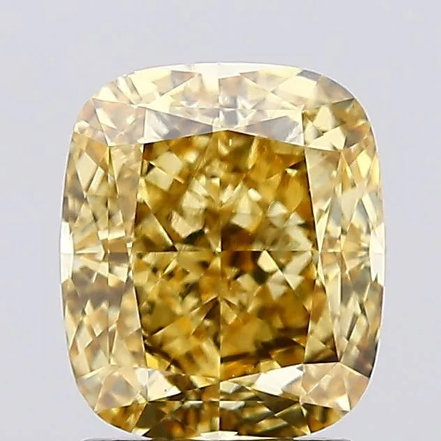2.02ct Cushion modified Lab Grown Diamond (Colour Fancy Vivid Yellow, Clarity SI1, IGI Certified)