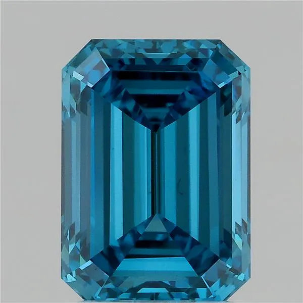 2.02ct Emerald Lab Grown Diamond (Colour Fancy Vivid Blue, Clarity VS1, IGI Certified)