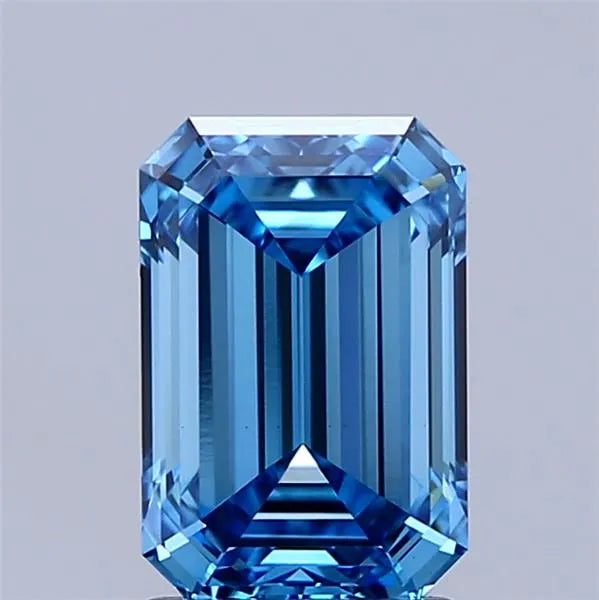 2.02ct Emerald Lab Grown Diamond (Colour Fancy Vivid Blue, Clarity VS1, IGI Certified)